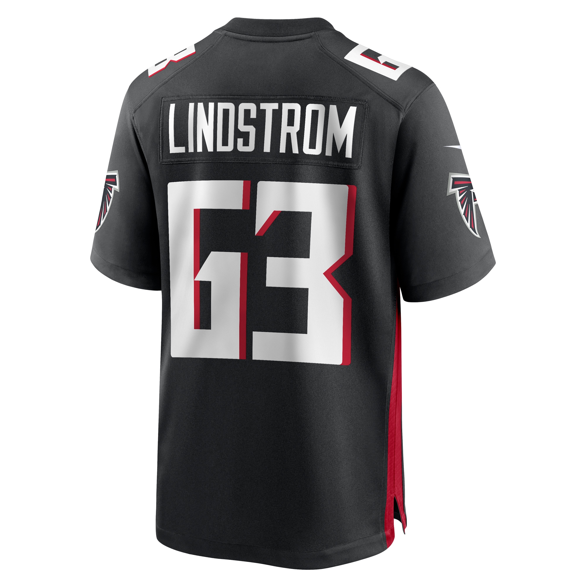 Men's Atlanta Falcons Chris Lindstrom Black Team Game Jersey