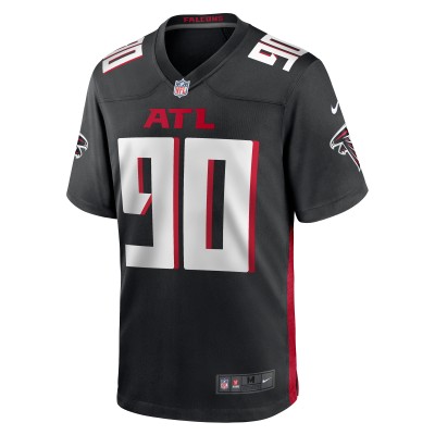 Men's Atlanta Falcons David Onyemata Black Game Player Jersey 02
