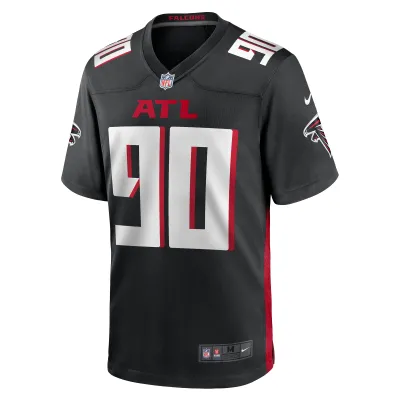 Men's Atlanta Falcons David Onyemata Black Game Player Jersey 02
