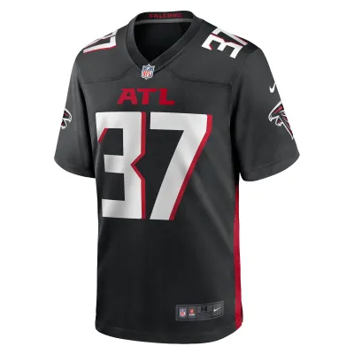 Men's Atlanta Falcons DeMarcco Hellams Black Team Game Jersey 02