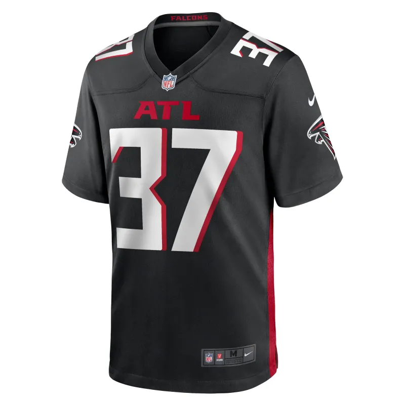 Men's Atlanta Falcons DeMarcco Hellams Black Team Game Jersey