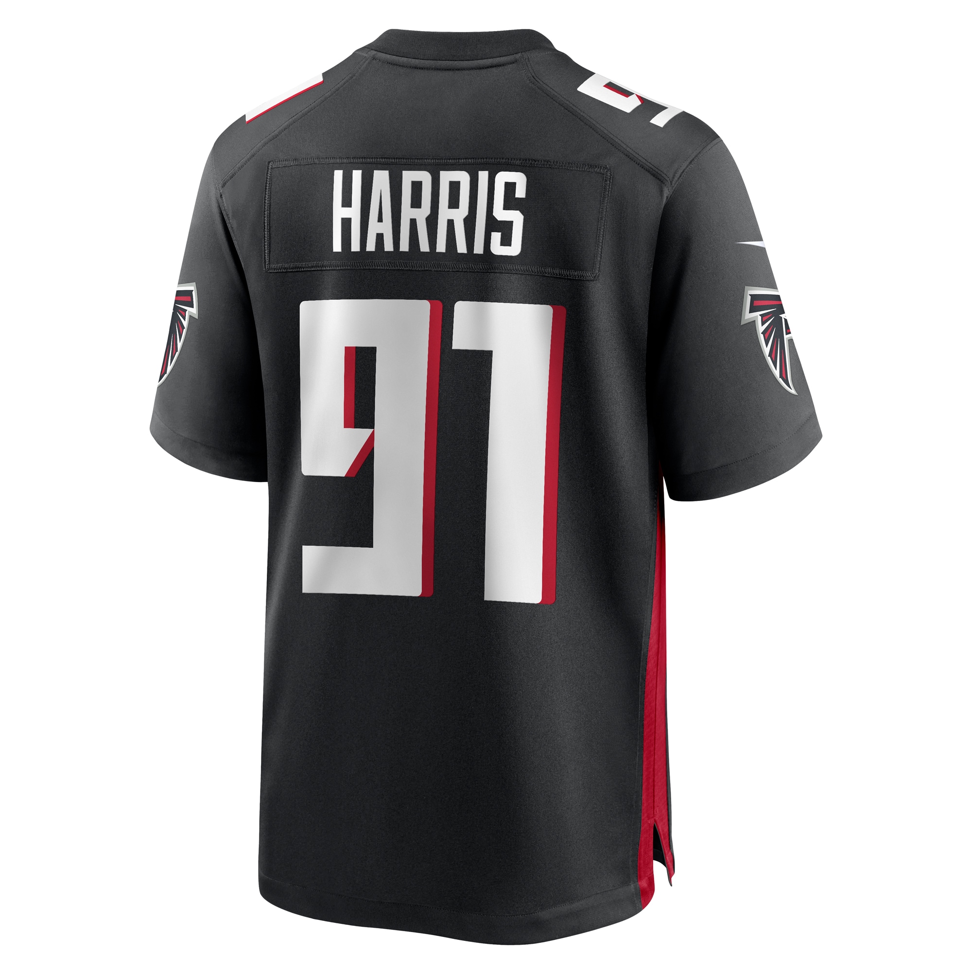 Men's Atlanta Falcons Demone Harris Black Game Jersey
