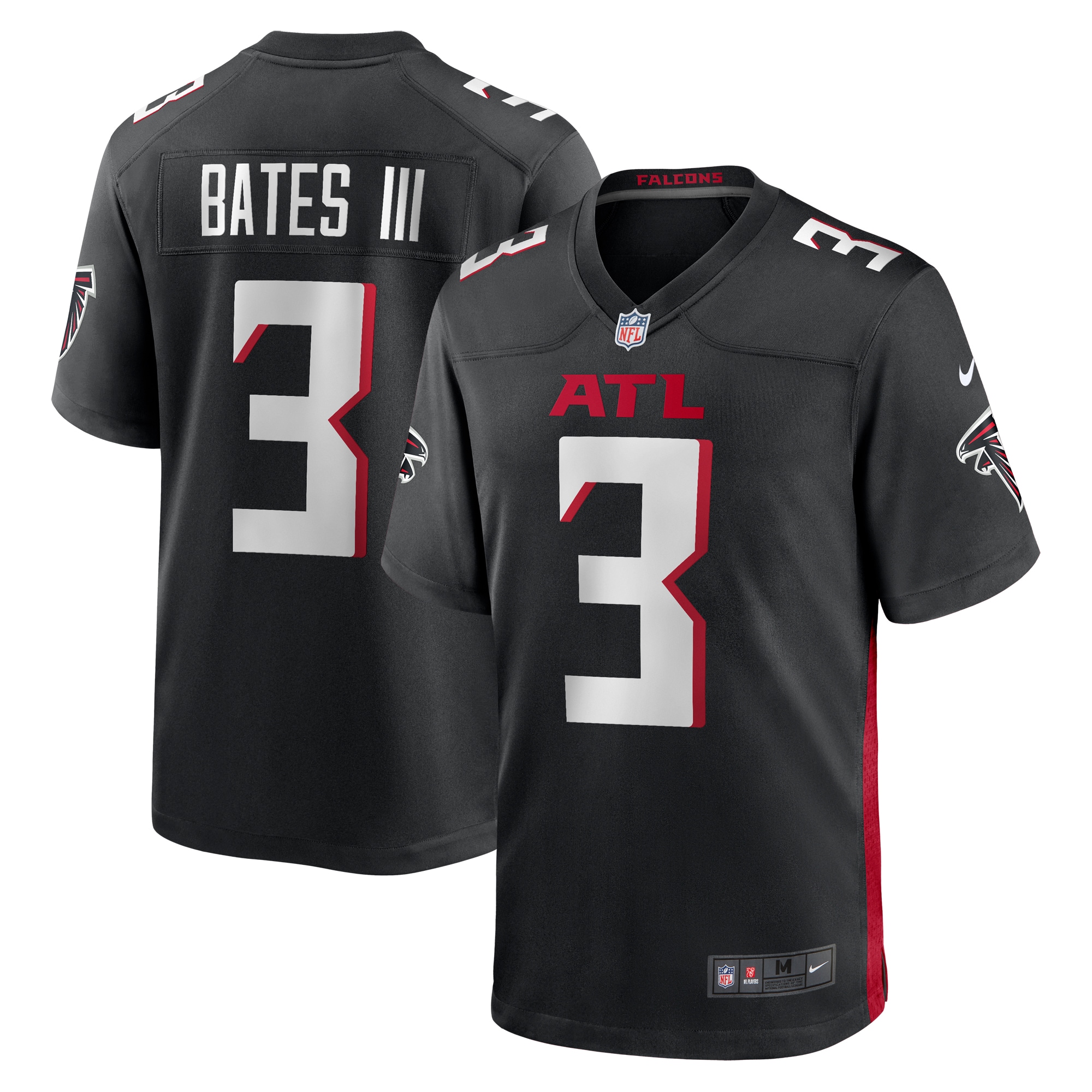 Men's Atlanta Falcons Jessie Bates III Black Game Player Jersey