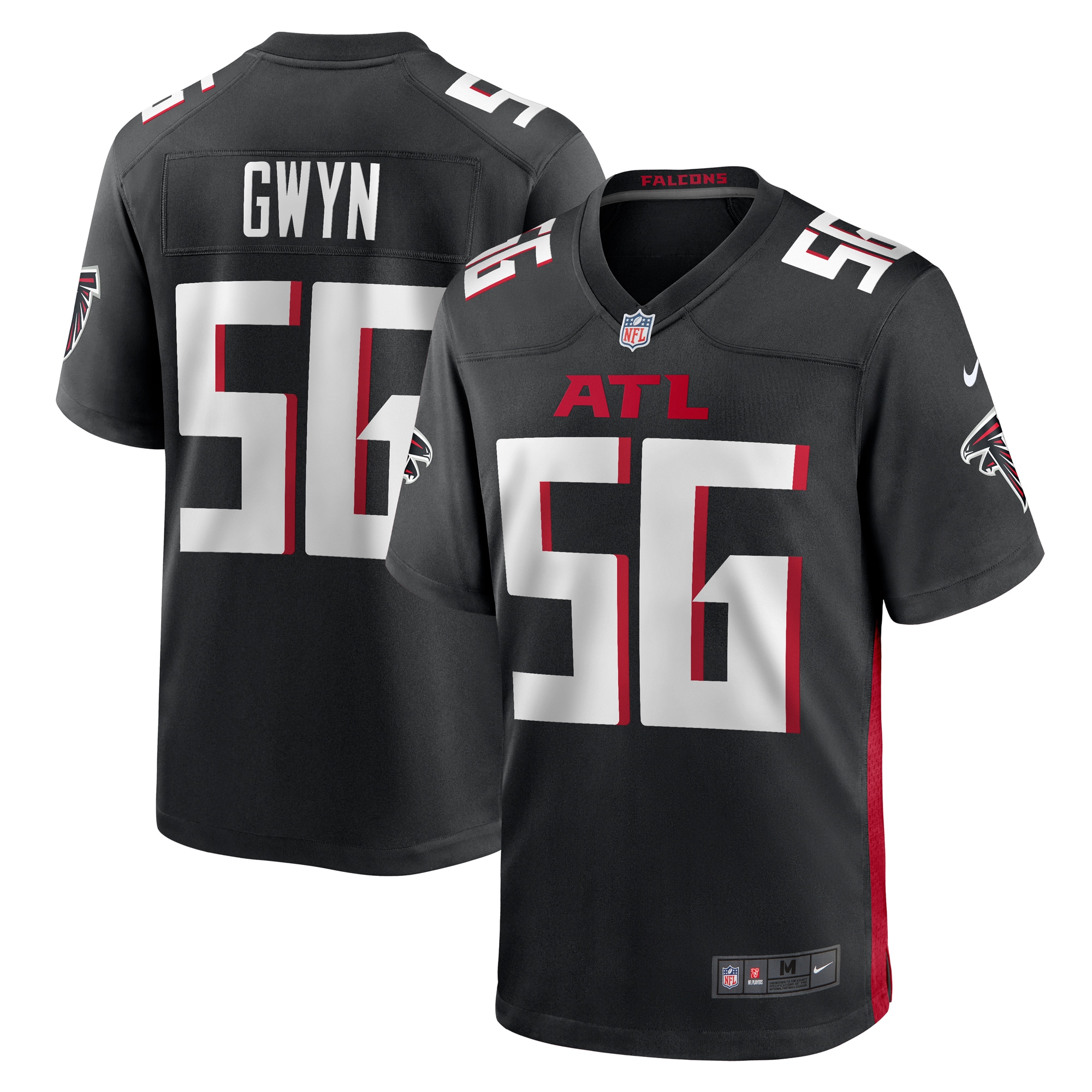 Men's Atlanta Falcons Jovaughn Gwyn Black Team Game Jersey