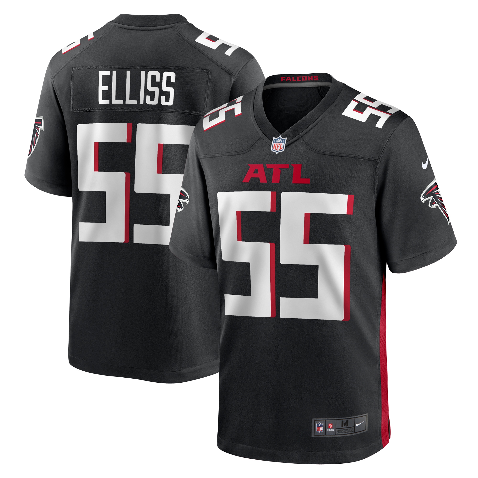 Men's Atlanta Falcons Kaden Elliss Black Game Player Jersey