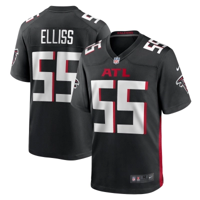 Men's Atlanta Falcons Kaden Elliss Black Game Player Jersey 01