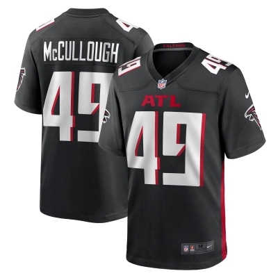 Men's Atlanta Falcons Liam McCullough Black Team Game Jersey 01