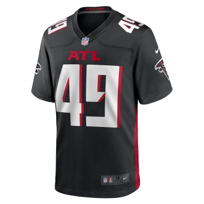 Men's Atlanta Falcons Liam McCullough Black Team Game Jersey 02