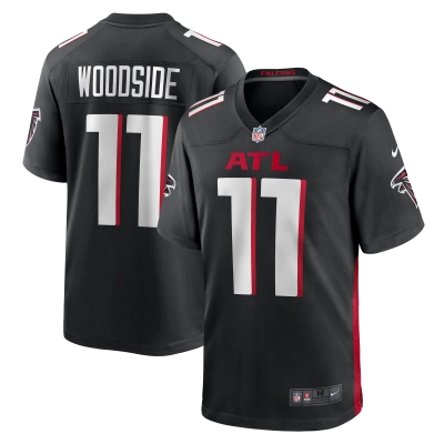 Men's Atlanta Falcons Logan Woodside Black Team Game Jersey 01