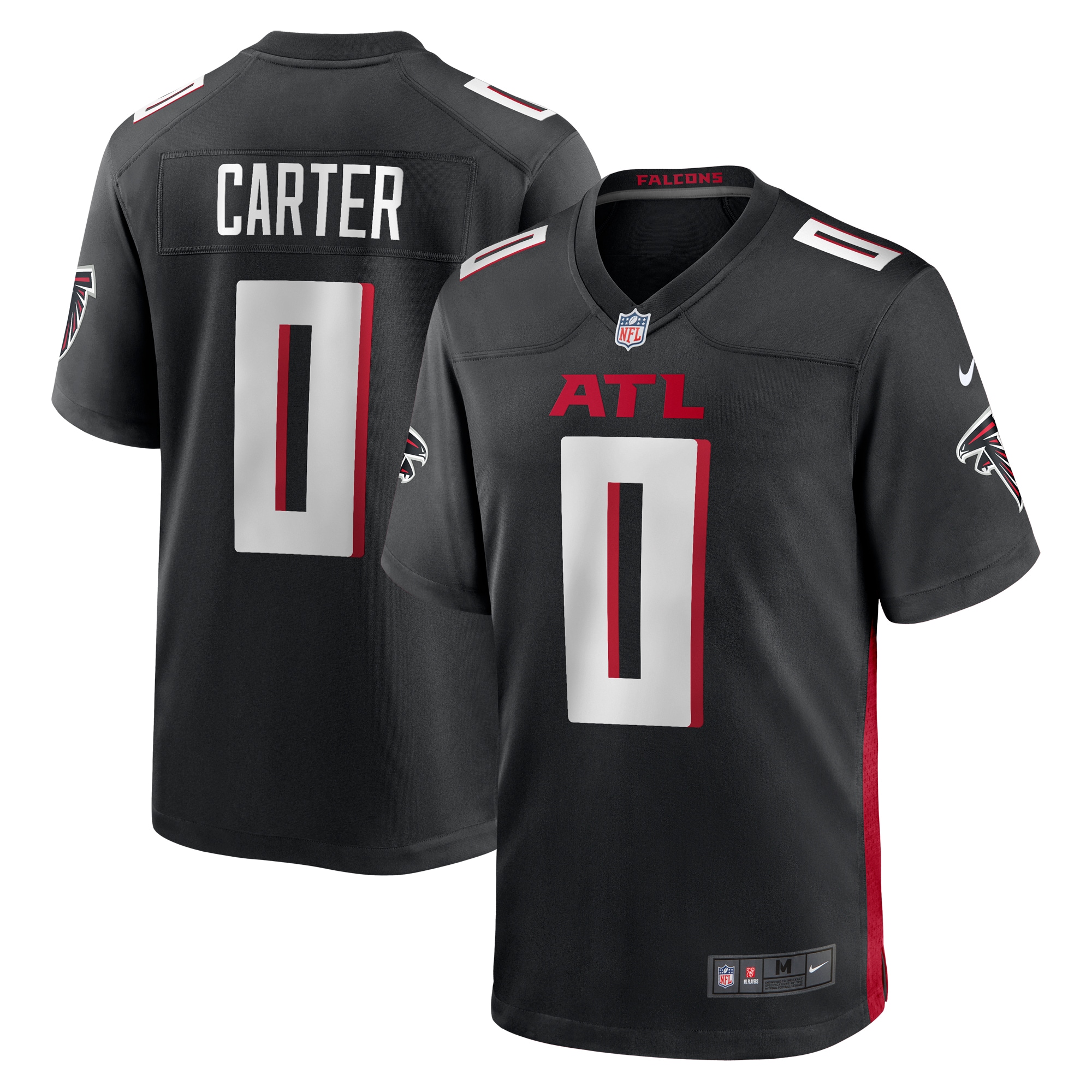 Men's Atlanta Falcons Lorenzo Carter Black Game Player Jersey