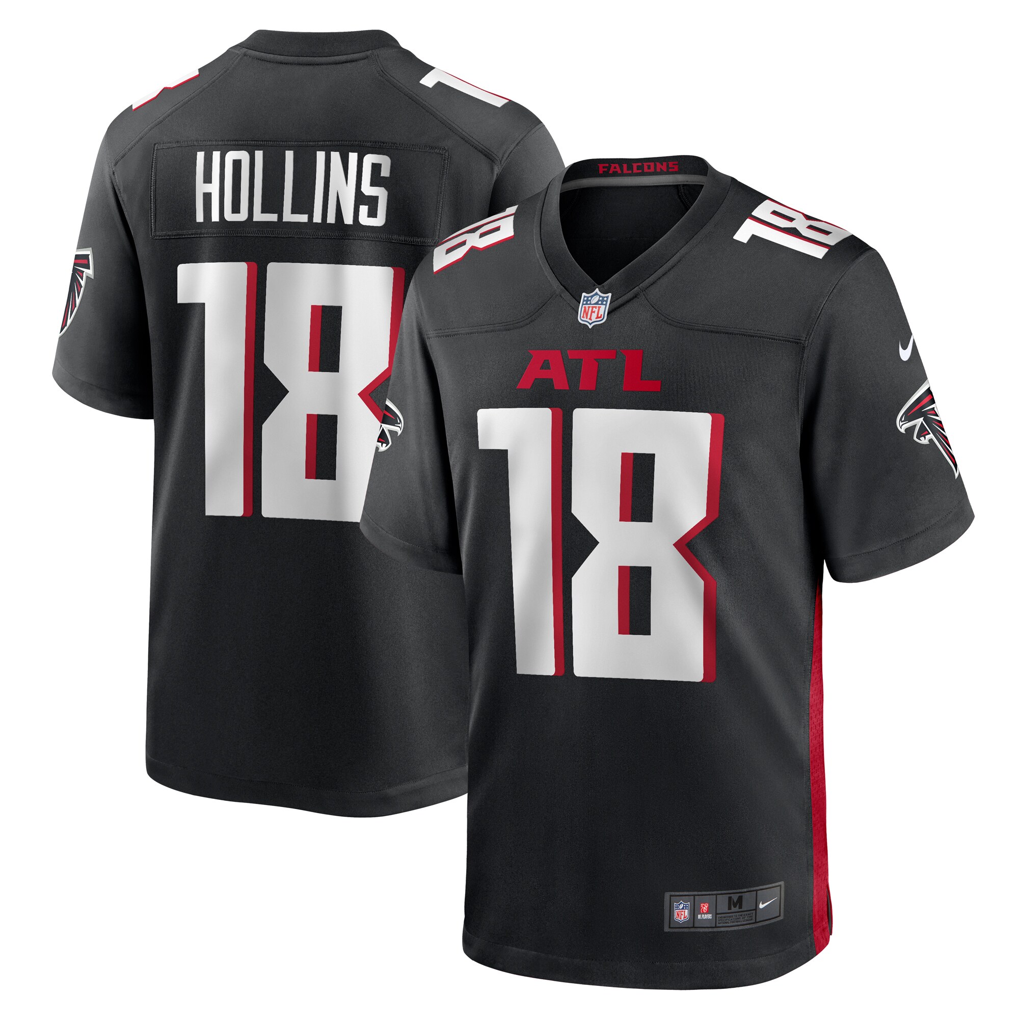 Men's Atlanta Falcons Mack Hollins Black Game Player Jersey
