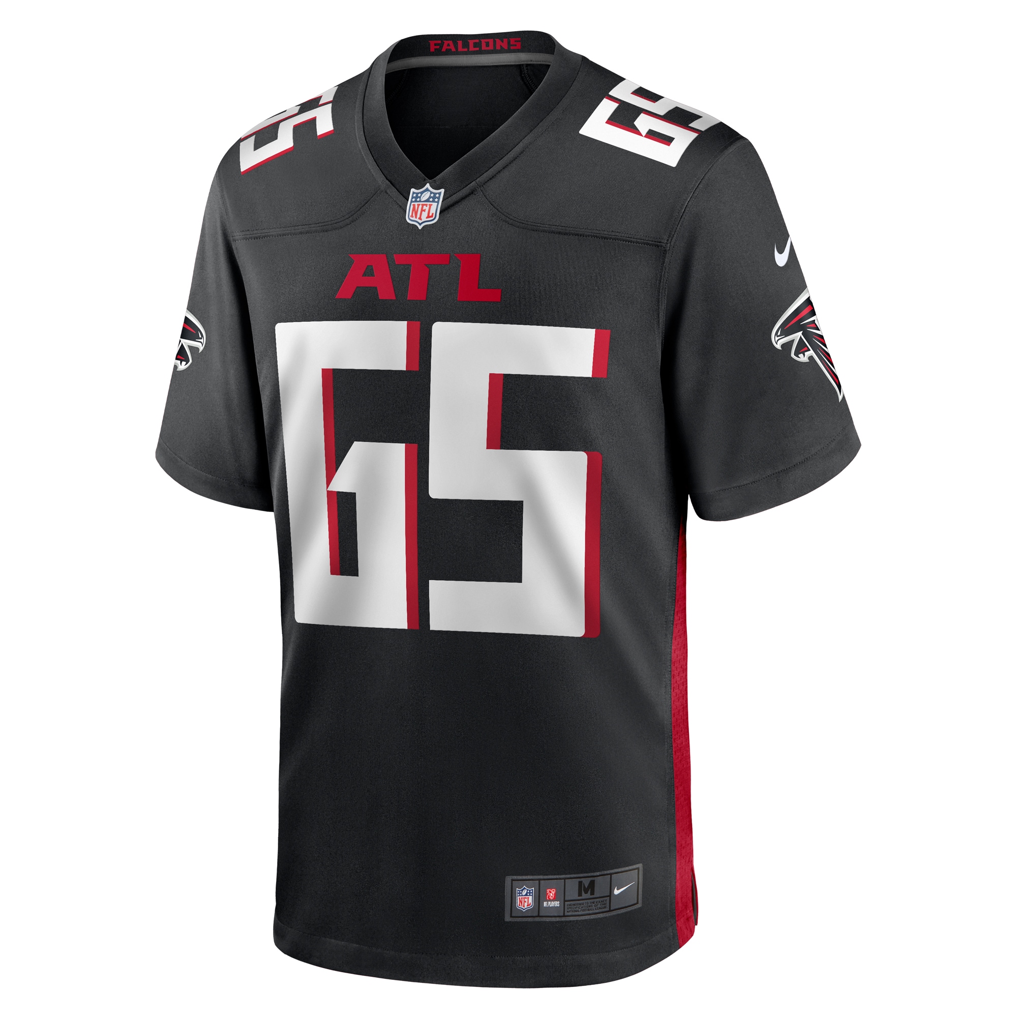 Men's Atlanta Falcons Matthew Bergeron Black Team Game Jersey