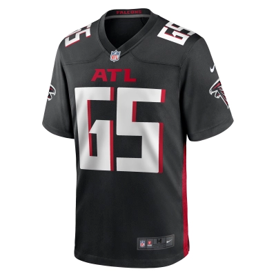 Men's Atlanta Falcons Matthew Bergeron Black Team Game Jersey 02