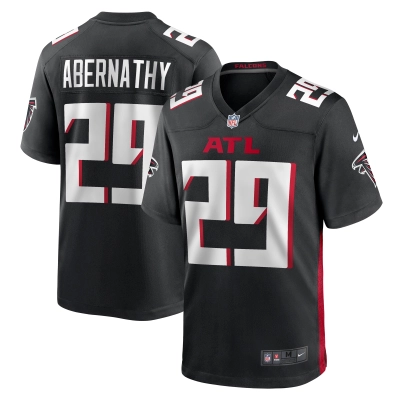 Men's Atlanta Falcons Micah Abernathy Black Team Game Jersey 01