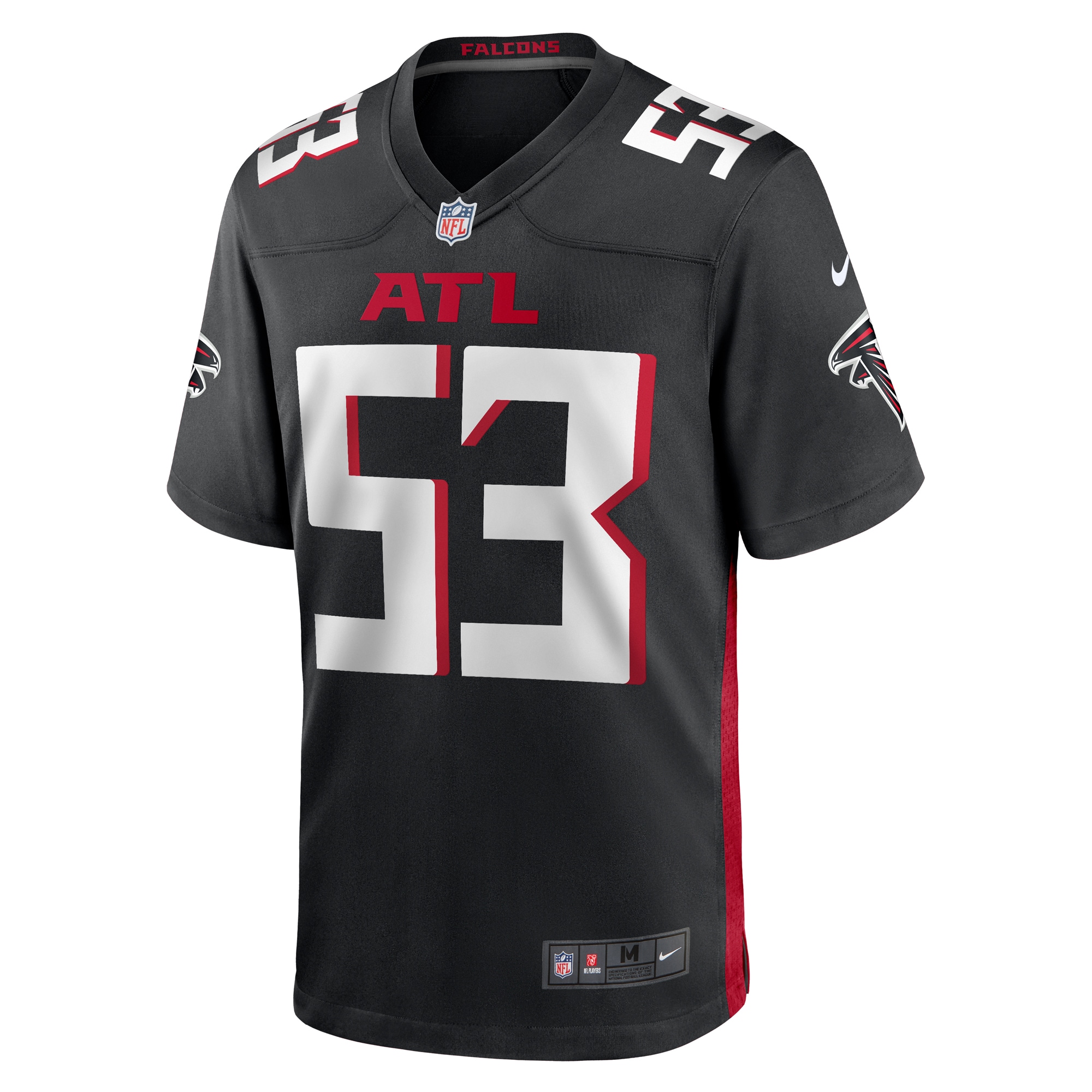 Men's Atlanta Falcons Nate Landman Black Team Game Jersey