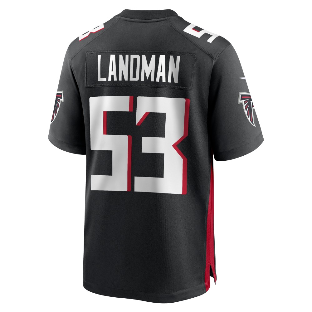 Men's Atlanta Falcons Nate Landman Black Team Game Jersey