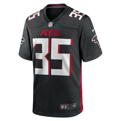 Men's Atlanta Falcons Natrone Brooks Black Team Game Jersey 02