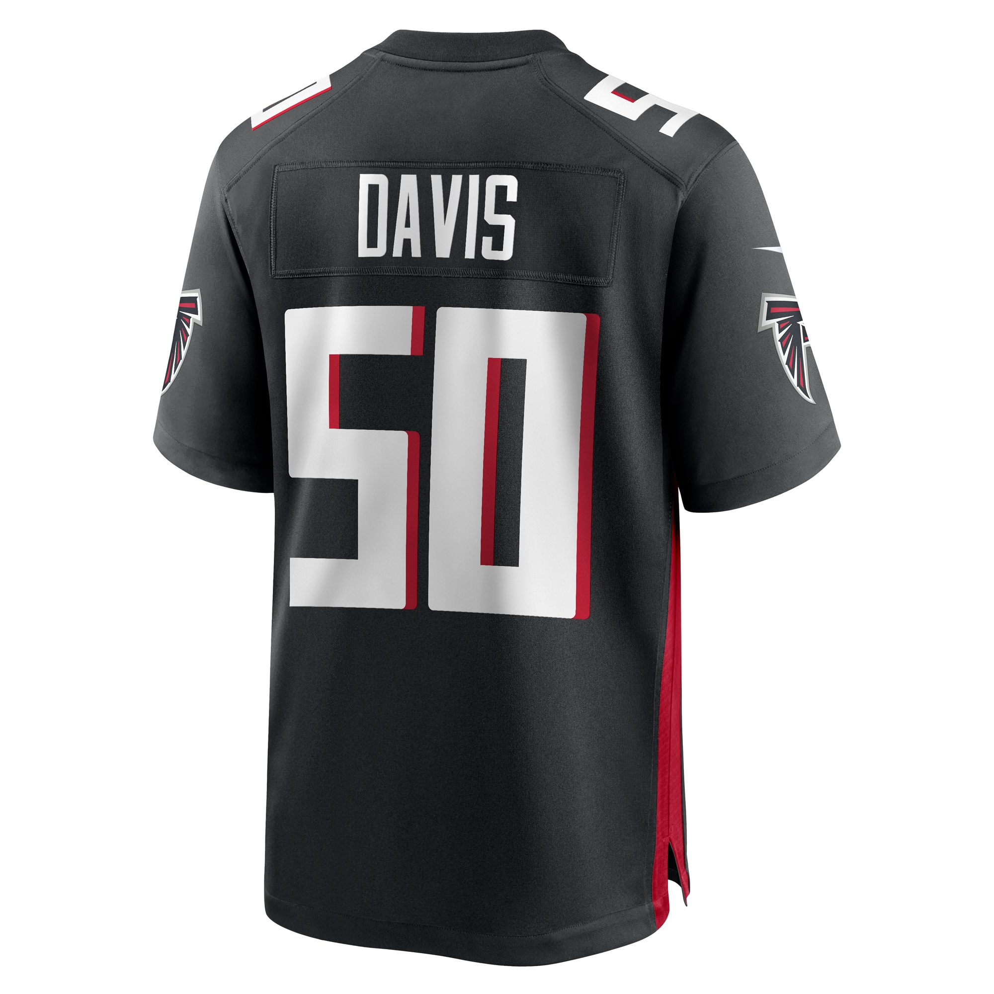 Men's Atlanta Falcons Tae Davis Black Team Game Jersey