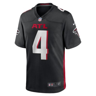 Men's Atlanta Falcons Taylor Heinicke Black Game Player Jersey 02