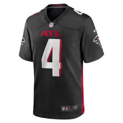 Men's Atlanta Falcons Taylor Heinicke Black Game Player Jersey 02