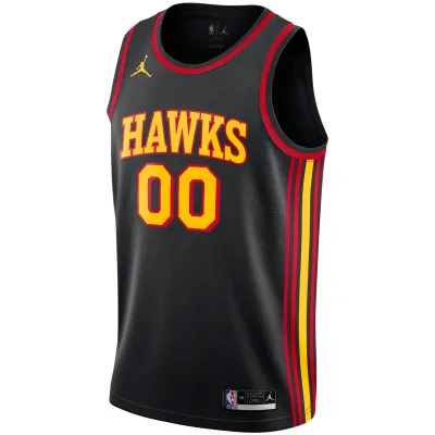 Men's Atlanta Hawks Black Swingman Custom Jersey - Statement Edition 02