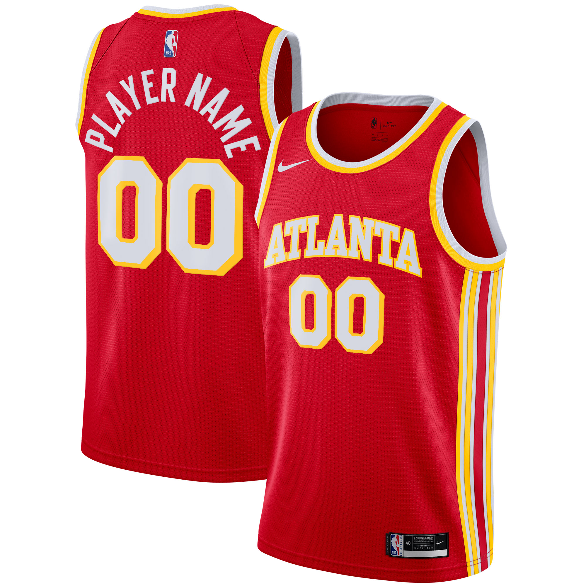 Men's Atlanta Hawks Red 2020/21 Swingman Custom Jersey - Icon Edition