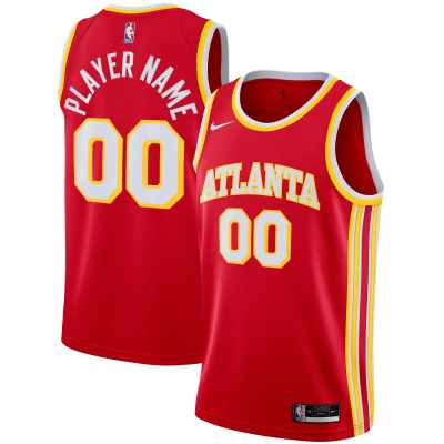 Men's Atlanta Hawks Red 2020/21 Swingman Custom Jersey - Icon Edition 01