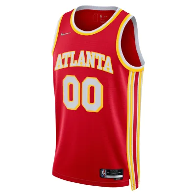 Men's Atlanta Hawks Red 2021/22 Diamond Swingman Custom Jersey - Icon Edition 02