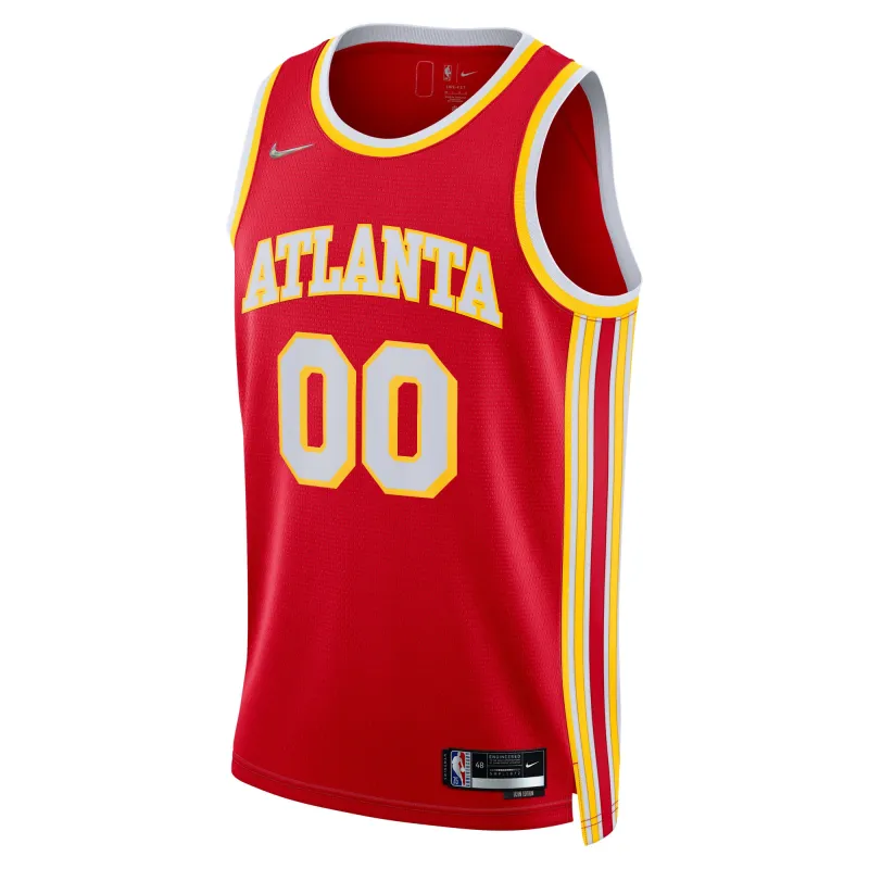 Men's Atlanta Hawks Red 2021/22 Diamond Swingman Custom Jersey - Icon Edition