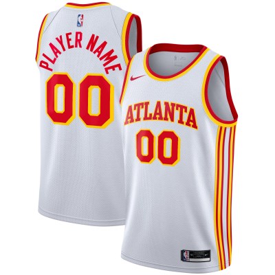 Men's Atlanta Hawks White 2020/21 Swingman Custom Jersey - Association Edition 01
