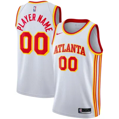 Men's Atlanta Hawks White 2020/21 Swingman Custom Jersey - Association Edition 01