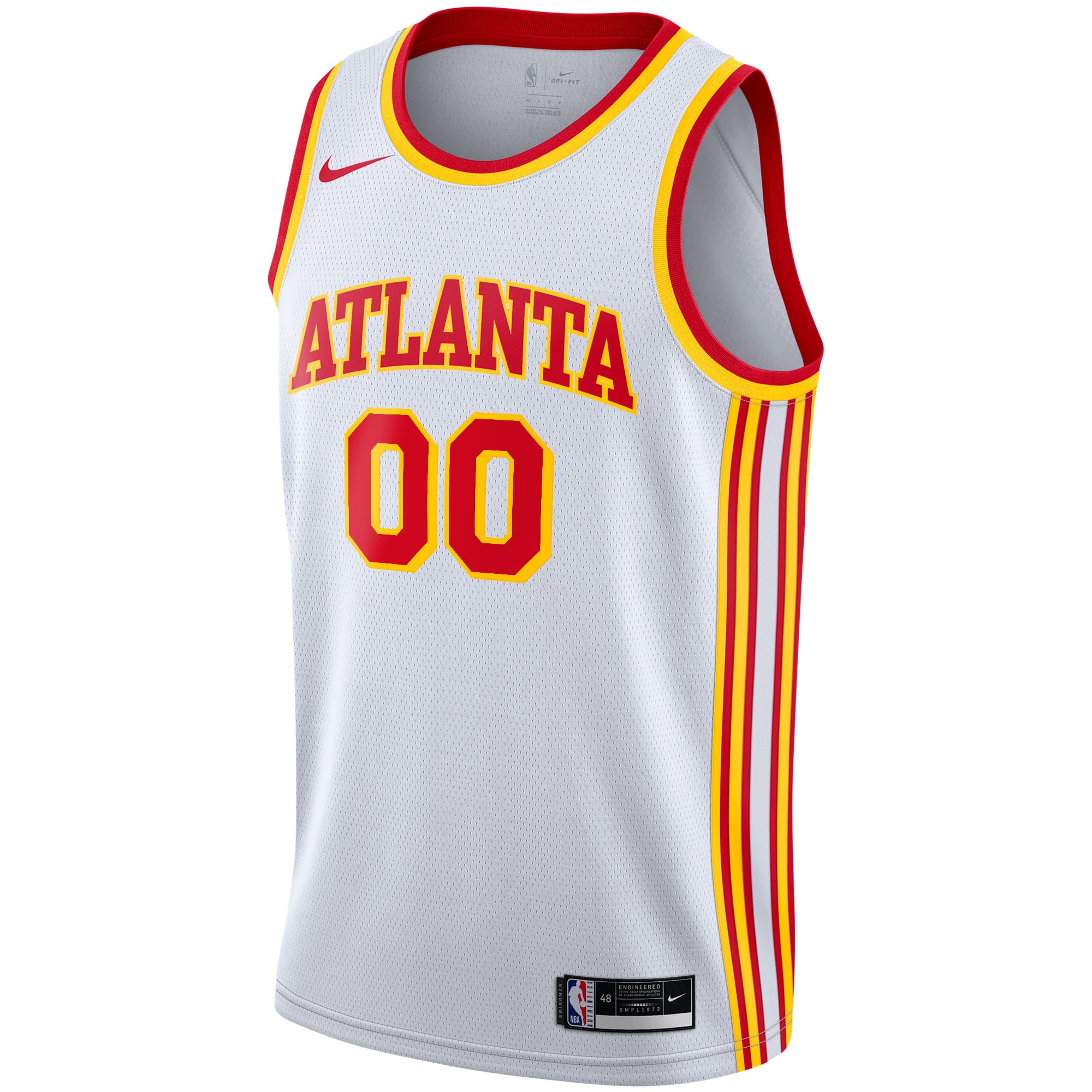 Men's Atlanta Hawks White 2020/21 Swingman Custom Jersey - Association Edition