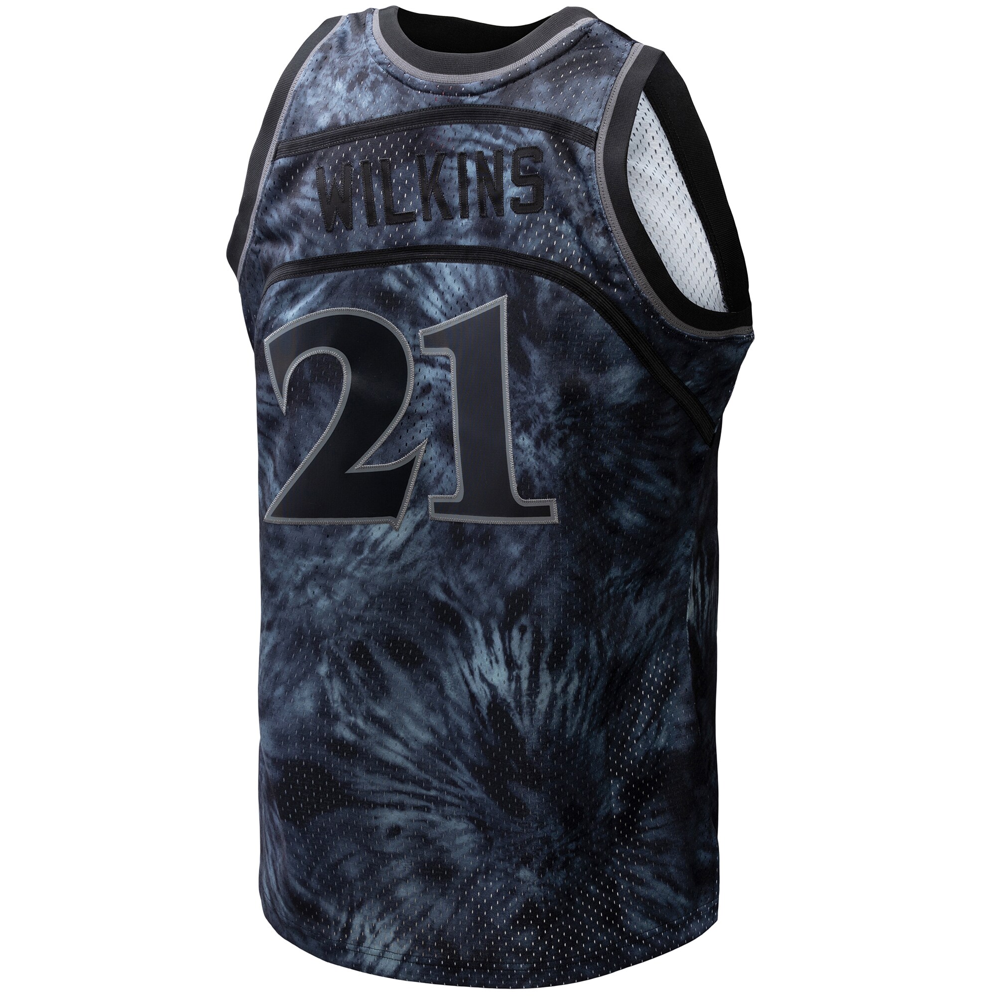 Men's Atlanta Hawks Dominique Wilkins Black Hardwood Classics 1986/87 Tie-Dye Swingman Jersey