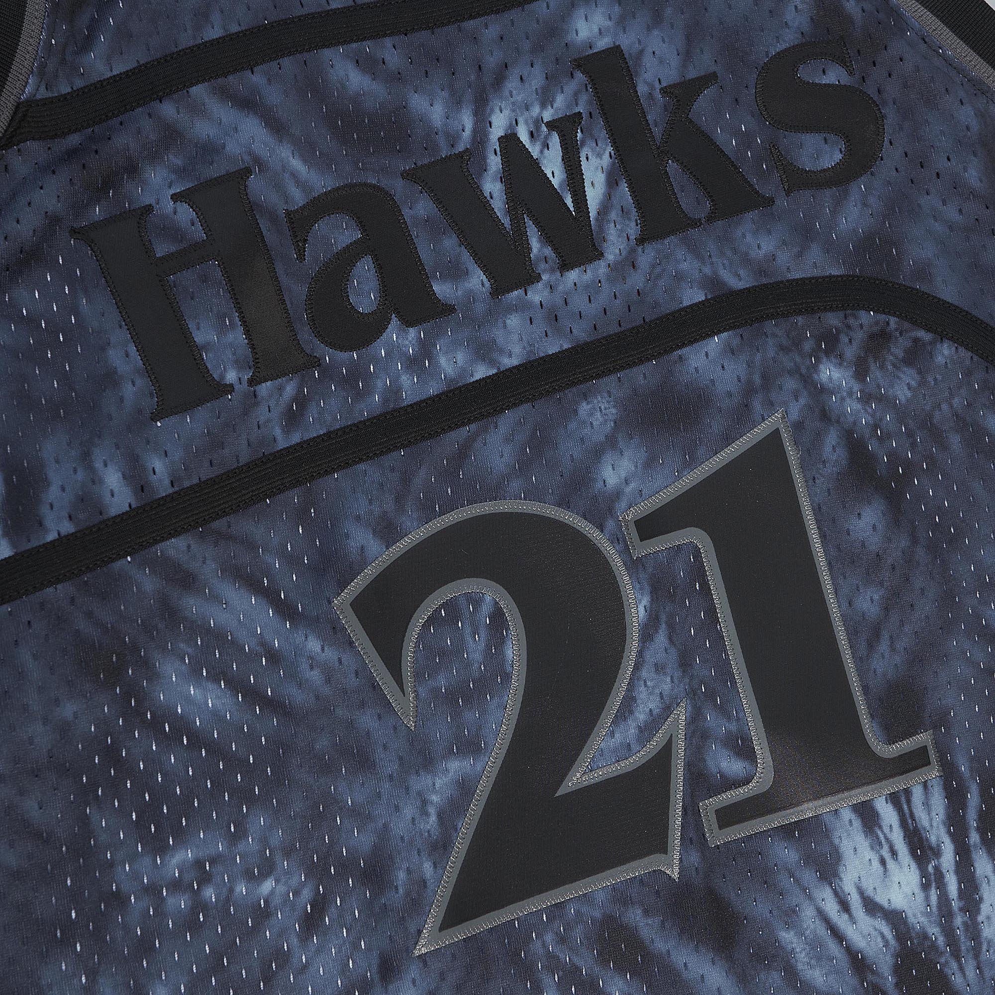 Men's Atlanta Hawks Dominique Wilkins Black Hardwood Classics 1986/87 Tie-Dye Swingman Jersey