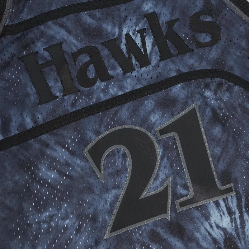 Men's Atlanta Hawks Dominique Wilkins Black Hardwood Classics 1986/87 Tie-Dye Swingman Jersey