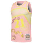 Men's Atlanta Hawks Dominique Wilkins Pink 1986/87 Swingman Sidewalk Sketch Jersey