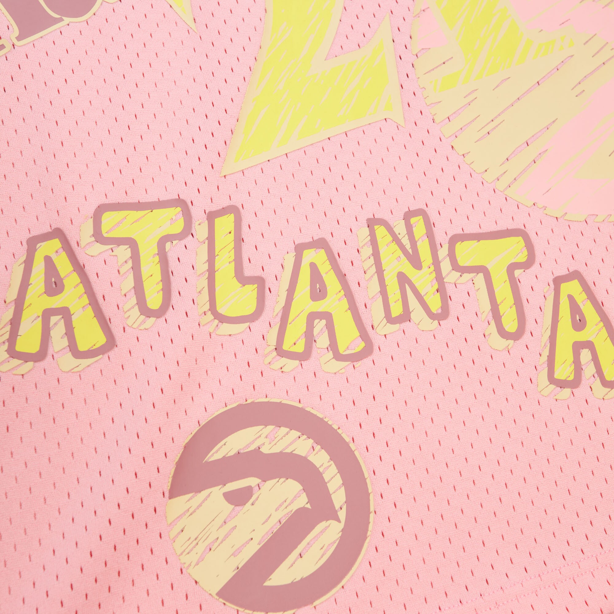Men's Atlanta Hawks Dominique Wilkins Pink 1986/87 Swingman Sidewalk Sketch Jersey