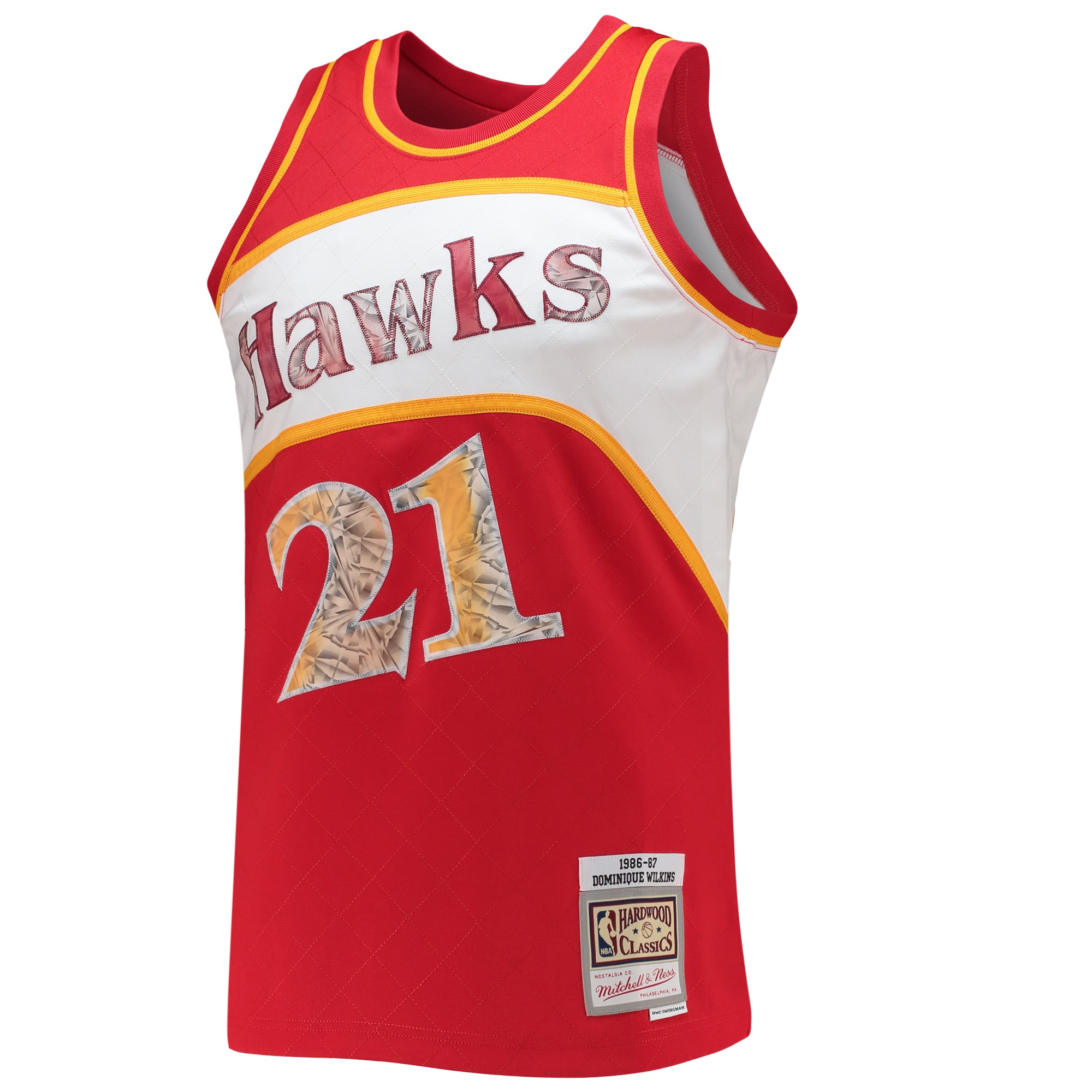 Men's Atlanta Hawks Dominique Wilkins Red 1986/87 Hardwood Classics NBA 75th Anniversary Diamond Swingman Jersey