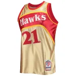 Men's Atlanta Hawks Dominique Wilkins Gold 75th Anniversary 1986/87 Hardwood Classics Swingman Jersey