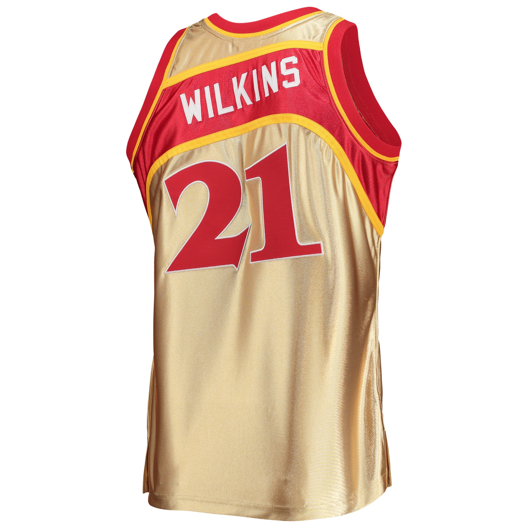 Men's Atlanta Hawks Dominique Wilkins Gold 75th Anniversary 1986/87 Hardwood Classics Swingman Jersey