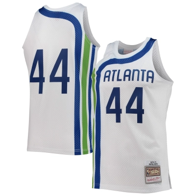 Men's Atlanta Hawks Pete Maravich White 1970/71 Hardwood Classics Swingman Jersey 01
