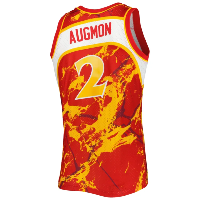 Men's Atlanta Hawks Stacey Augmon Red 1991/92 Hardwood Classics Marble Swingman Jersey