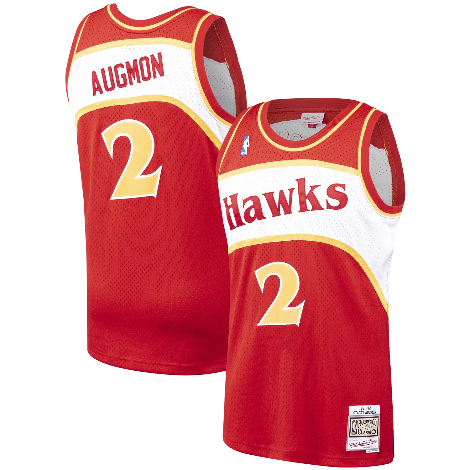 Men's Atlanta Hawks Stacey Augmon Red 1991/92 Hardwood Classics Swingman Jersey