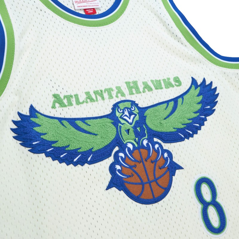 Men's Atlanta Hawks Steve Smith Cream Chainstitch Swingman Jersey