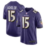 Men's Baltimore Ravens Nelson Agholor Purple Game Jersey