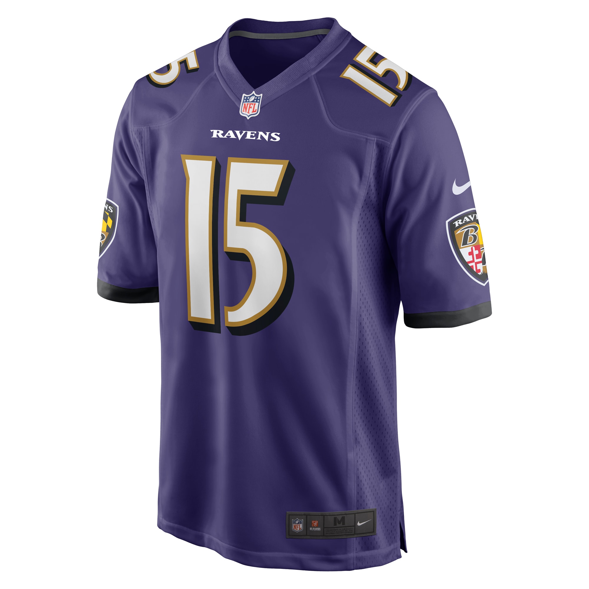 Men's Baltimore Ravens Nelson Agholor Purple Game Jersey