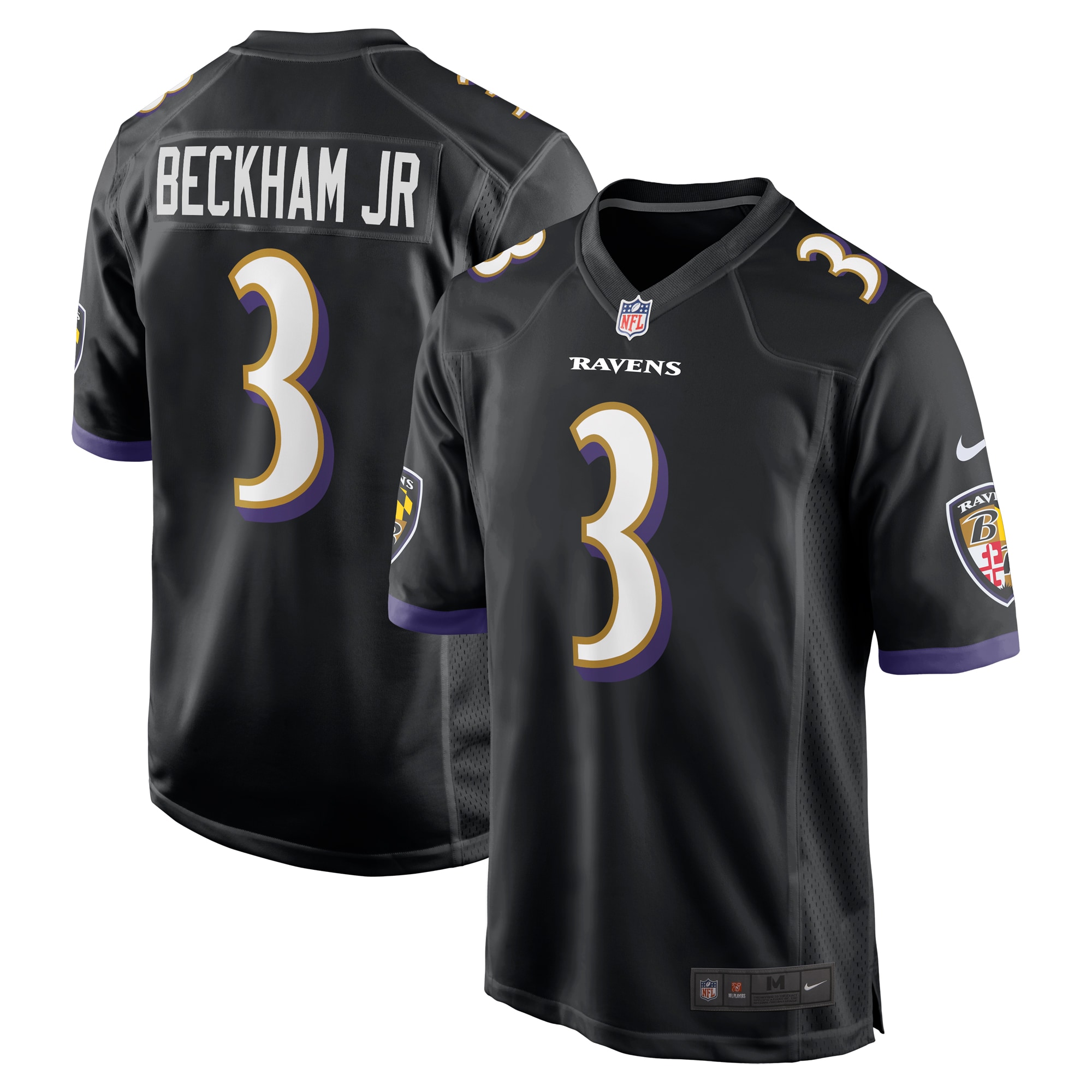 Men's Baltimore Ravens Odell Beckham Jr. Black Alternate Game Jersey
