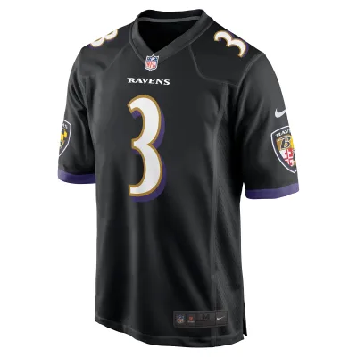 Men's Baltimore Ravens Odell Beckham Jr. Black Alternate Game Jersey 02