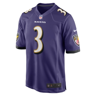 Men's Baltimore Ravens Odell Beckham Jr. Purple Game Jersey 02