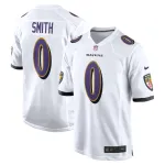 Men's Baltimore Ravens Roquan Smith White Game Jersey